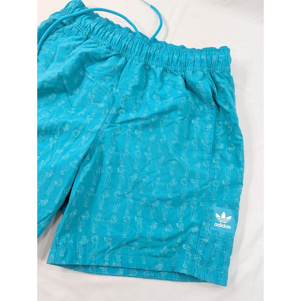 Adidas Resort Shorts Men's Size Large Dancing Lady Print CE1821‎ Shock Teal Gym